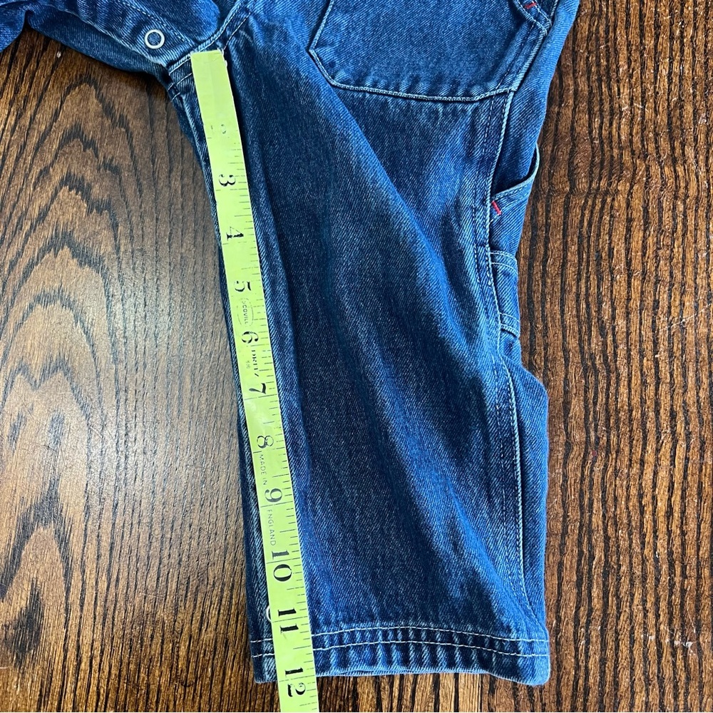 Vtg Baby Gap Carpenter Jeans Toddler 2T Baggy Utility Y2K Cargo Snap Easy Chage - Picture 12 of 12